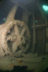 Wheel on the wreck of the James Egane
Layne. Cornwall. D... by Derek Haslam 
